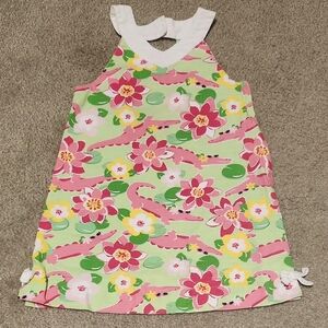 Gymboree Pink Alligators, Green With Florals Dress